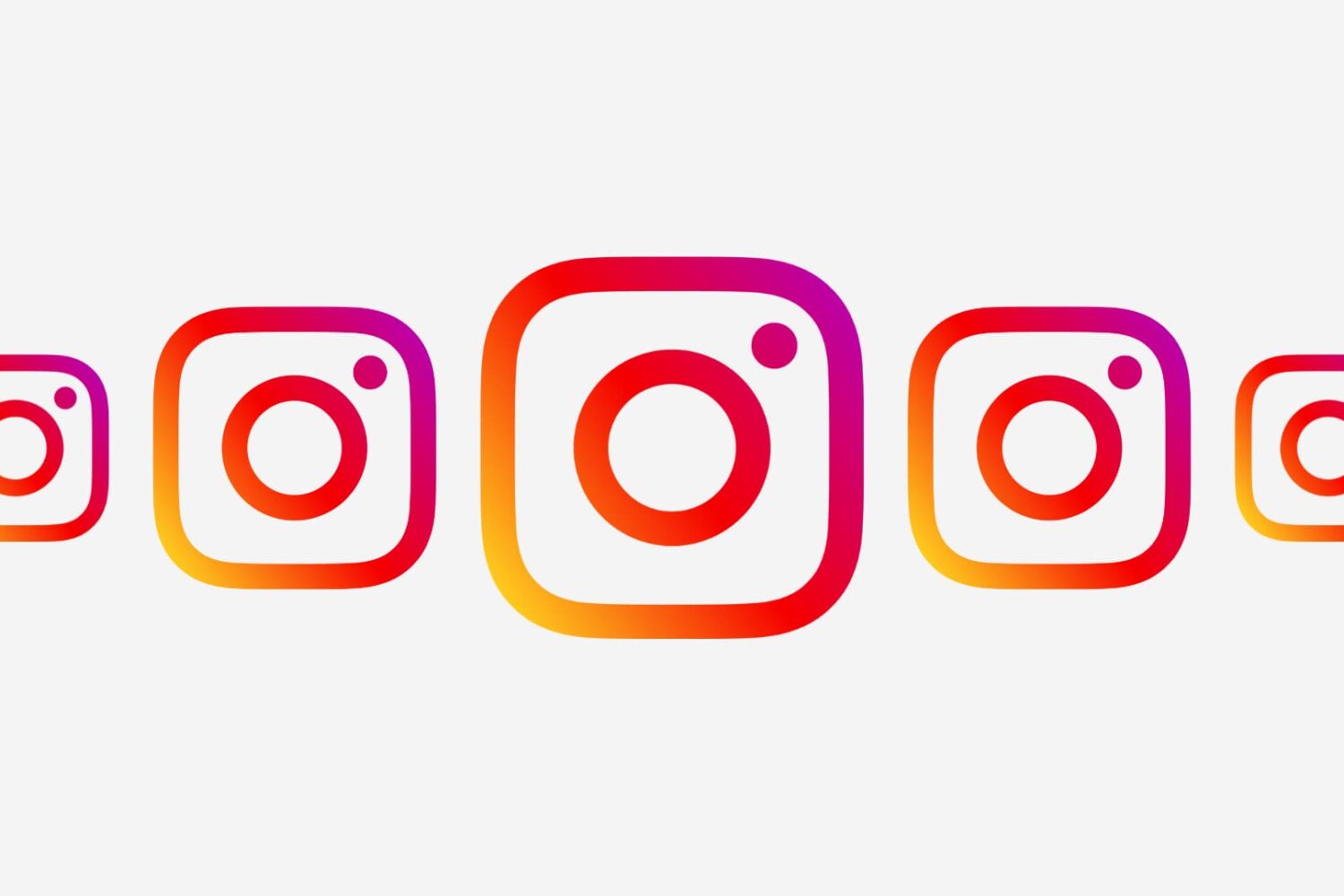 Multiple Instagram logos placed next to each other