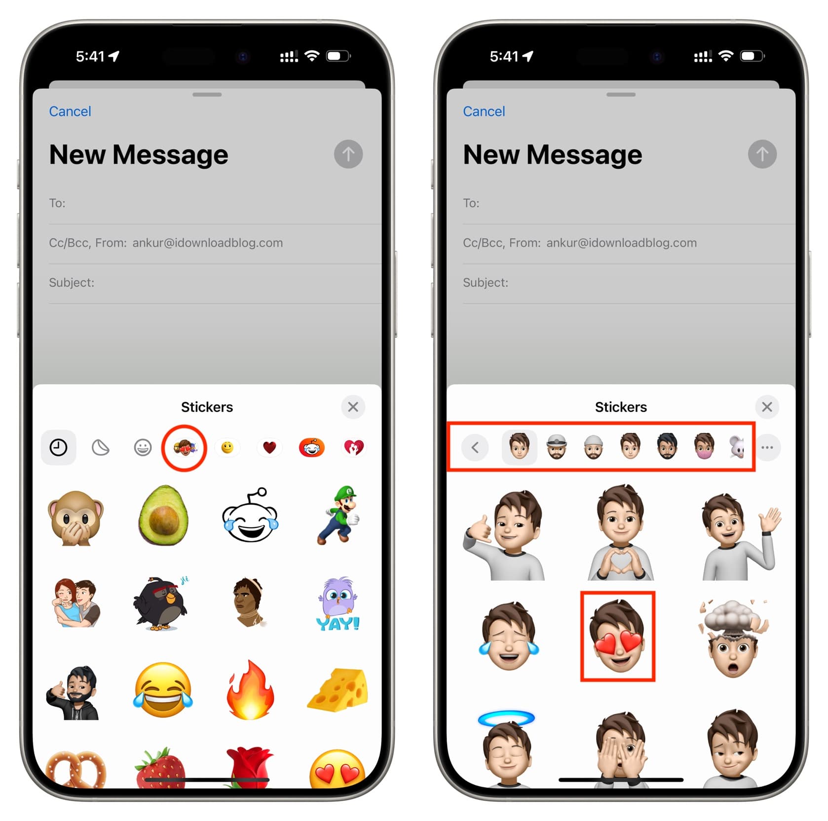 Select Memoji you want to use in other apps on iPhone