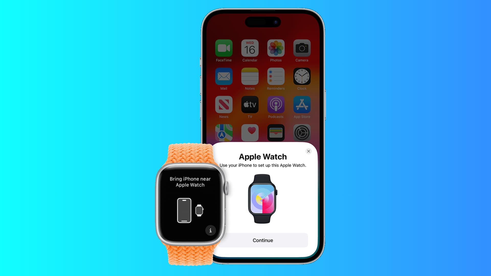 iPhone showing the Apple Watch setup prompt
