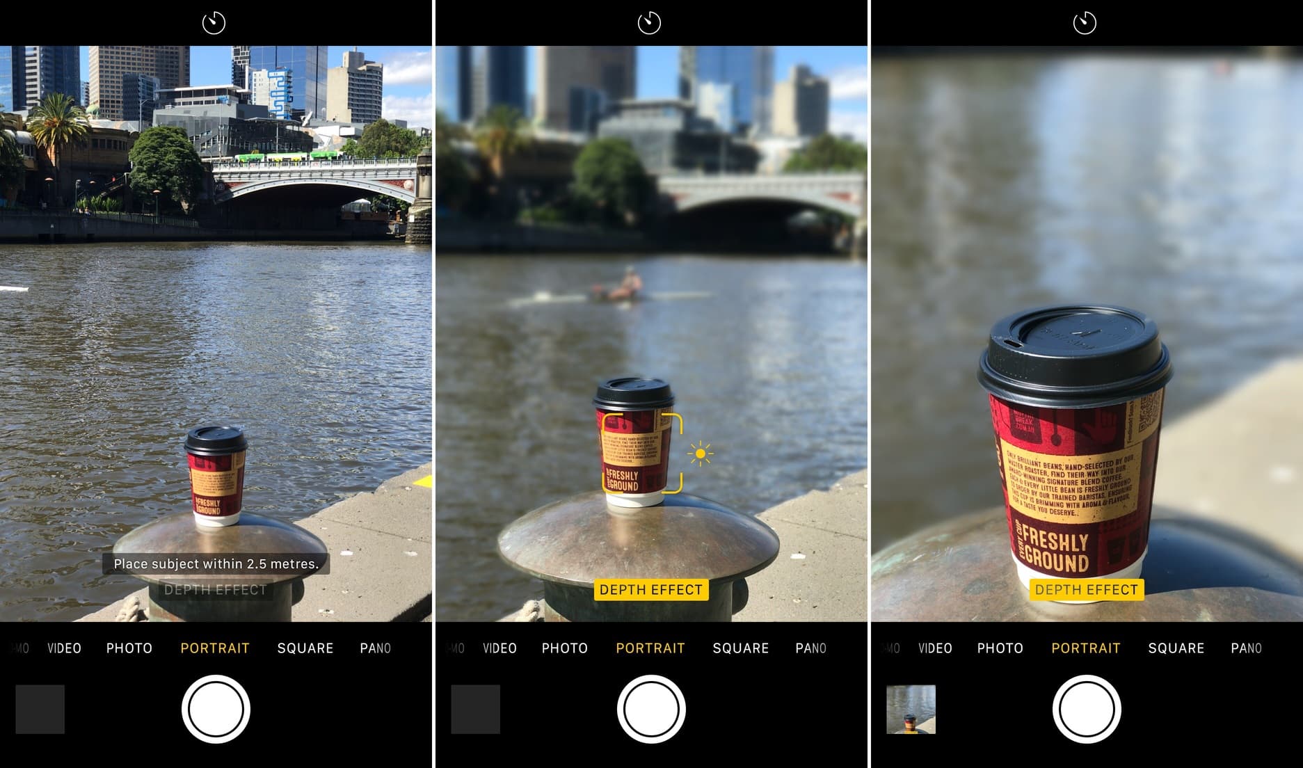 Take main subject size in account when shooting portrait photo on iPhone
