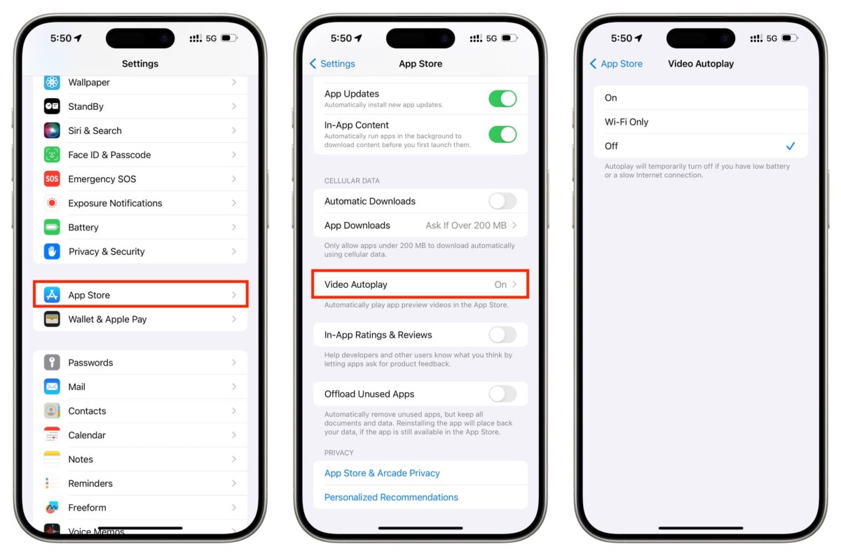 How to stop autoplay videos in the App Store