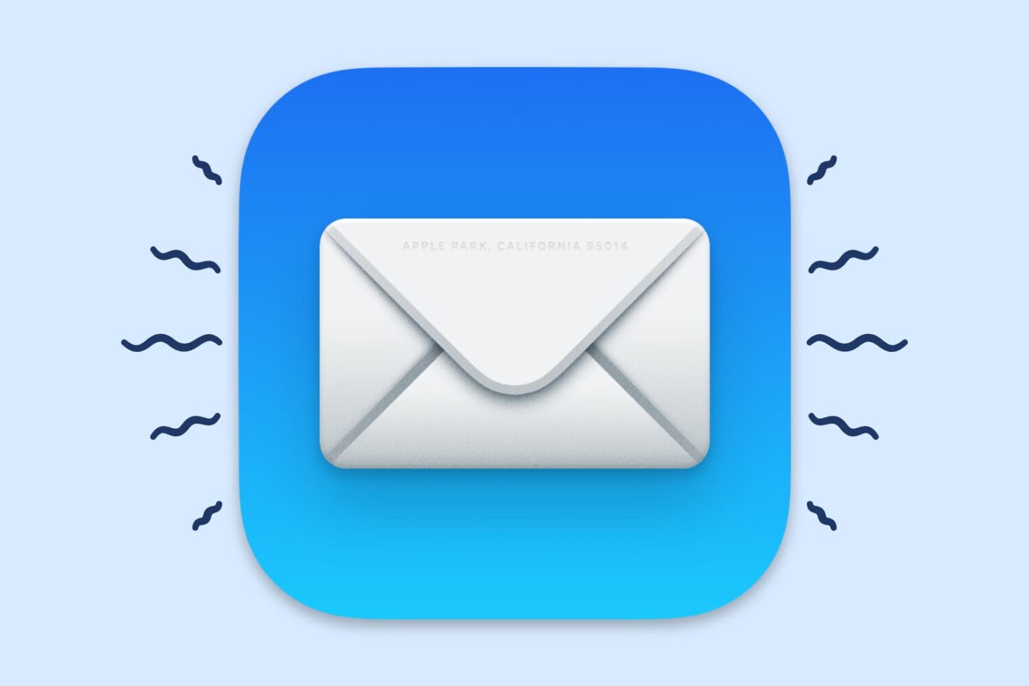 Apple Mail app icon with vibration symbol around it