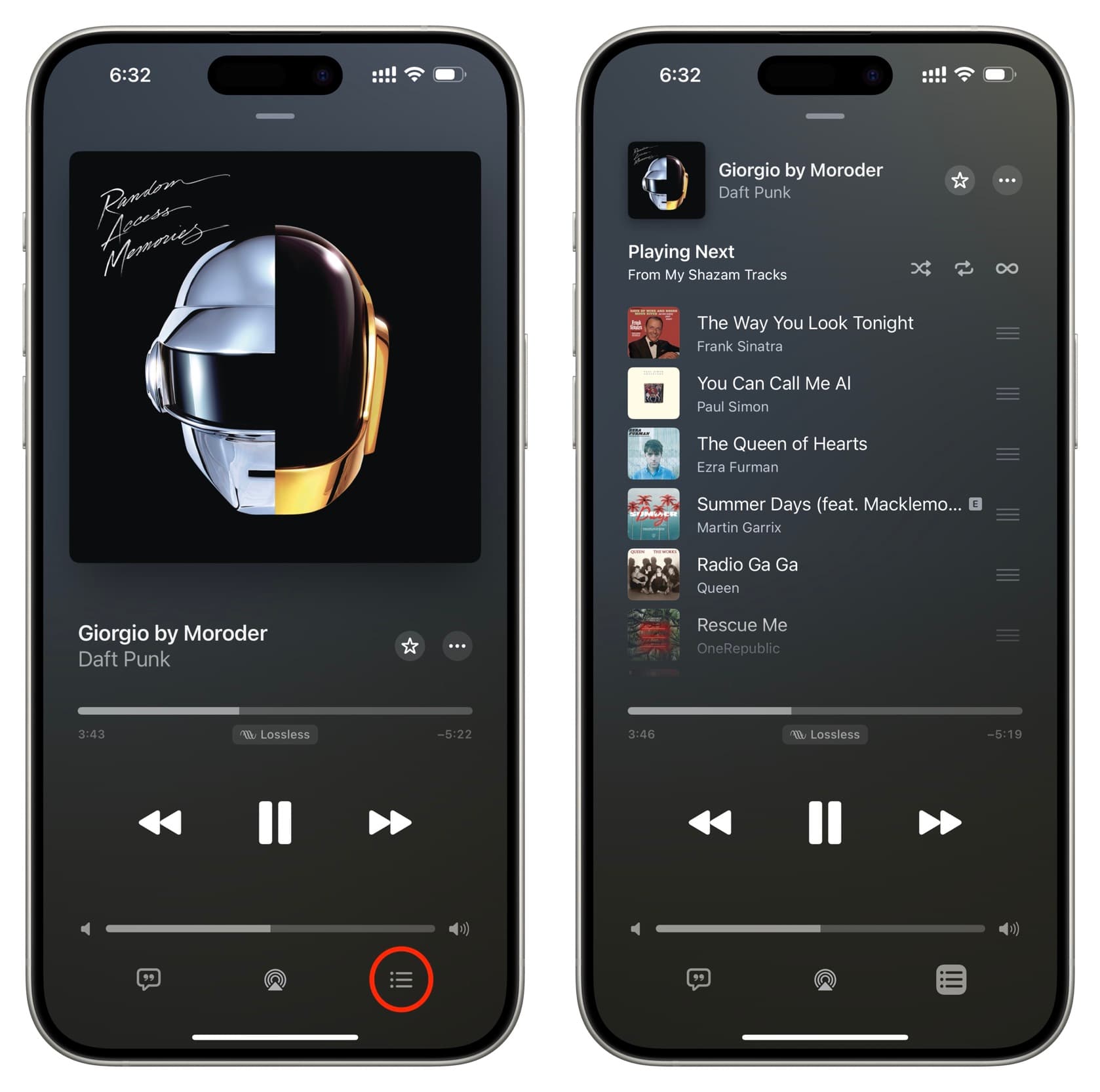 View songs playing next in the queue in Apple Music