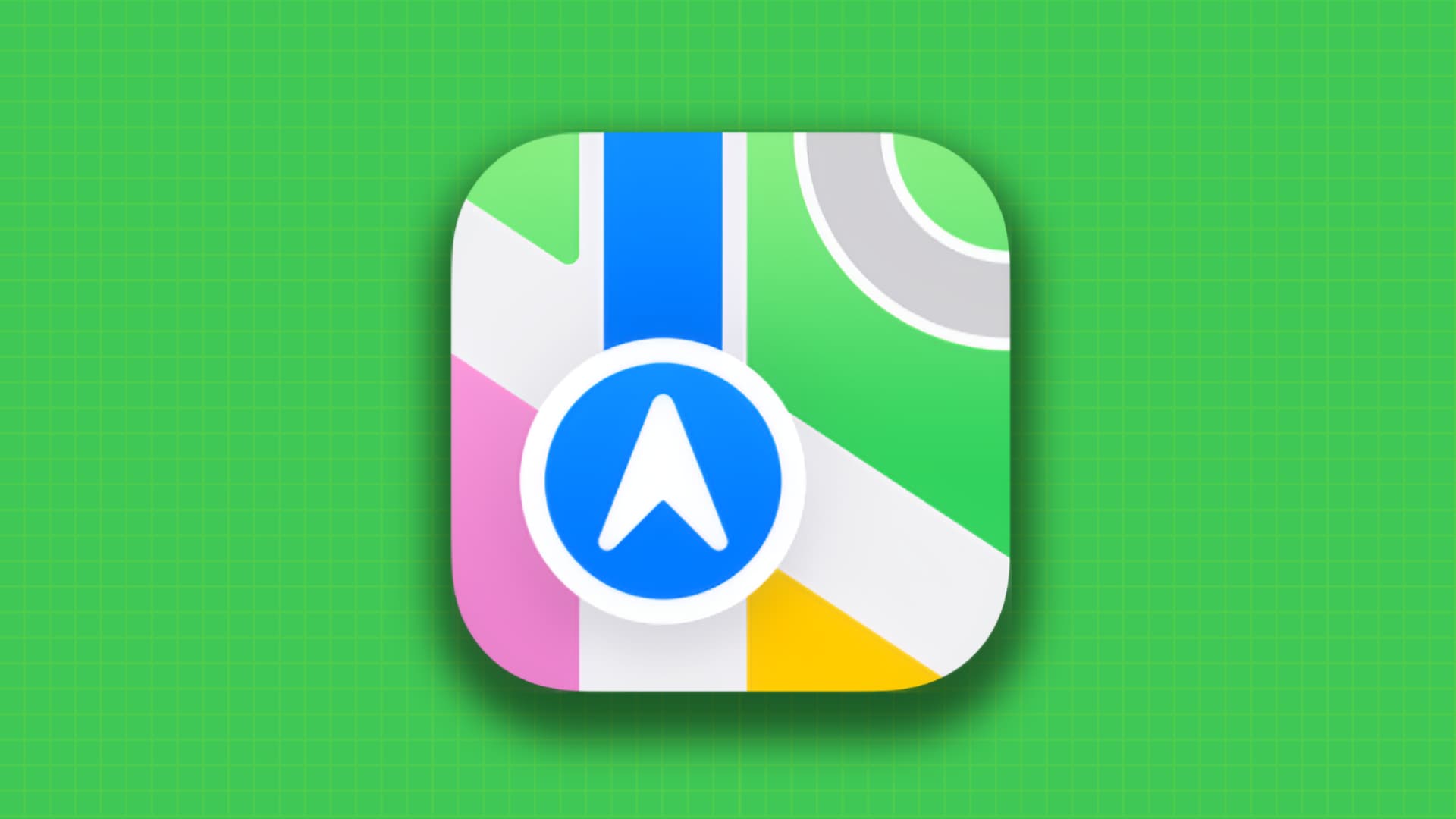 Apple Maps app icon on a green background