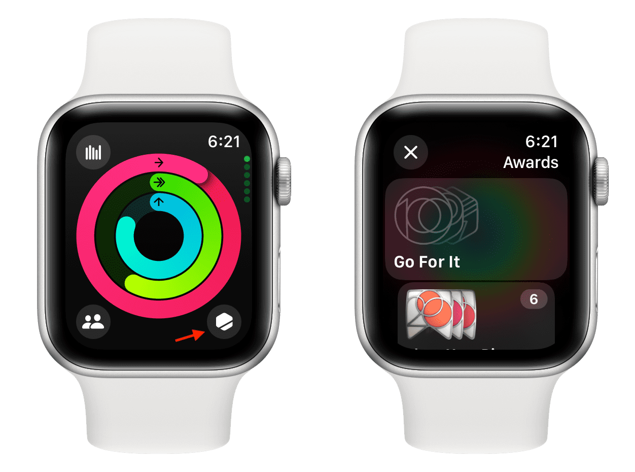 Awards section of Activity app on Apple Watch