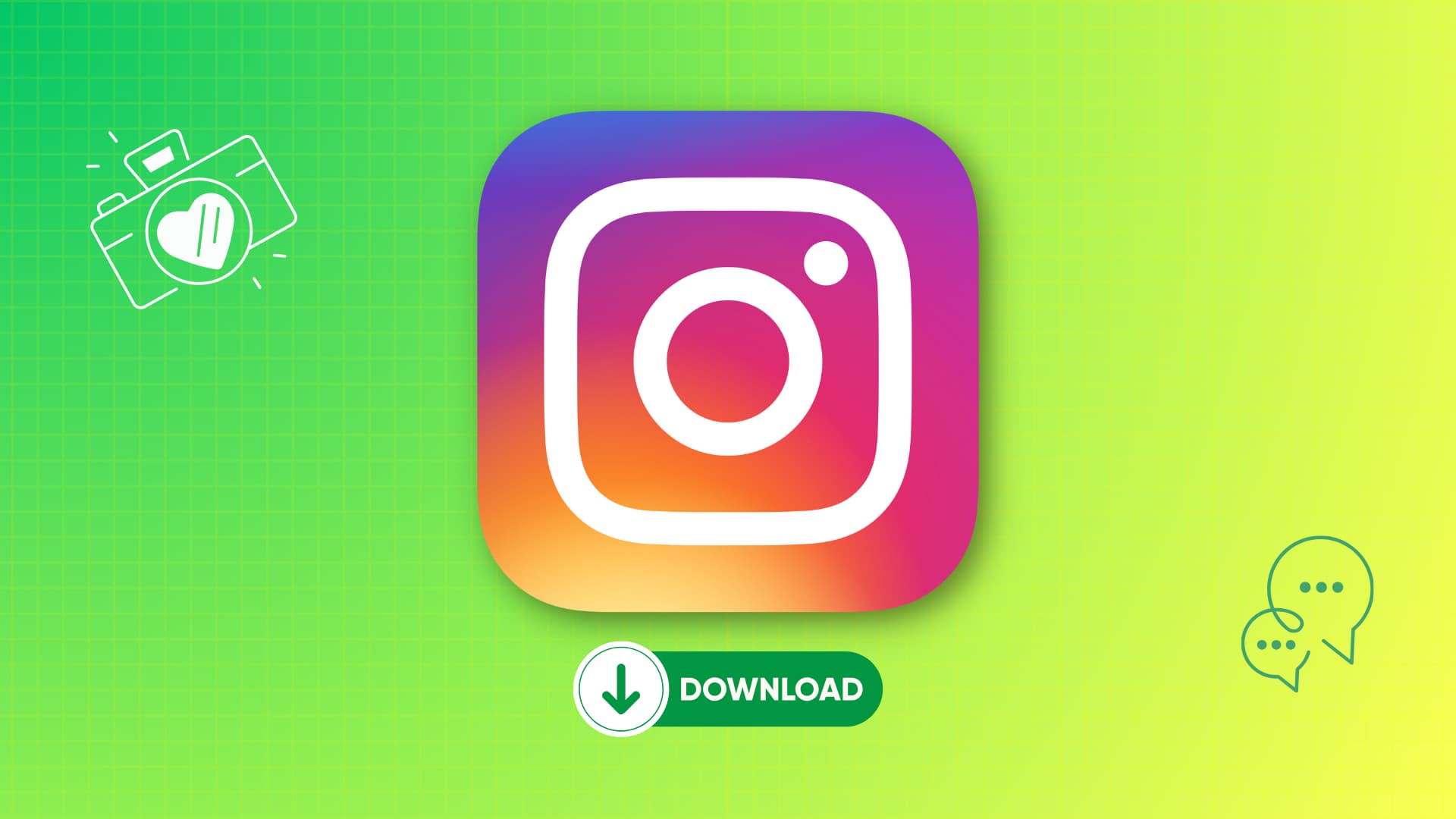 Instagram app icon with a download button under it