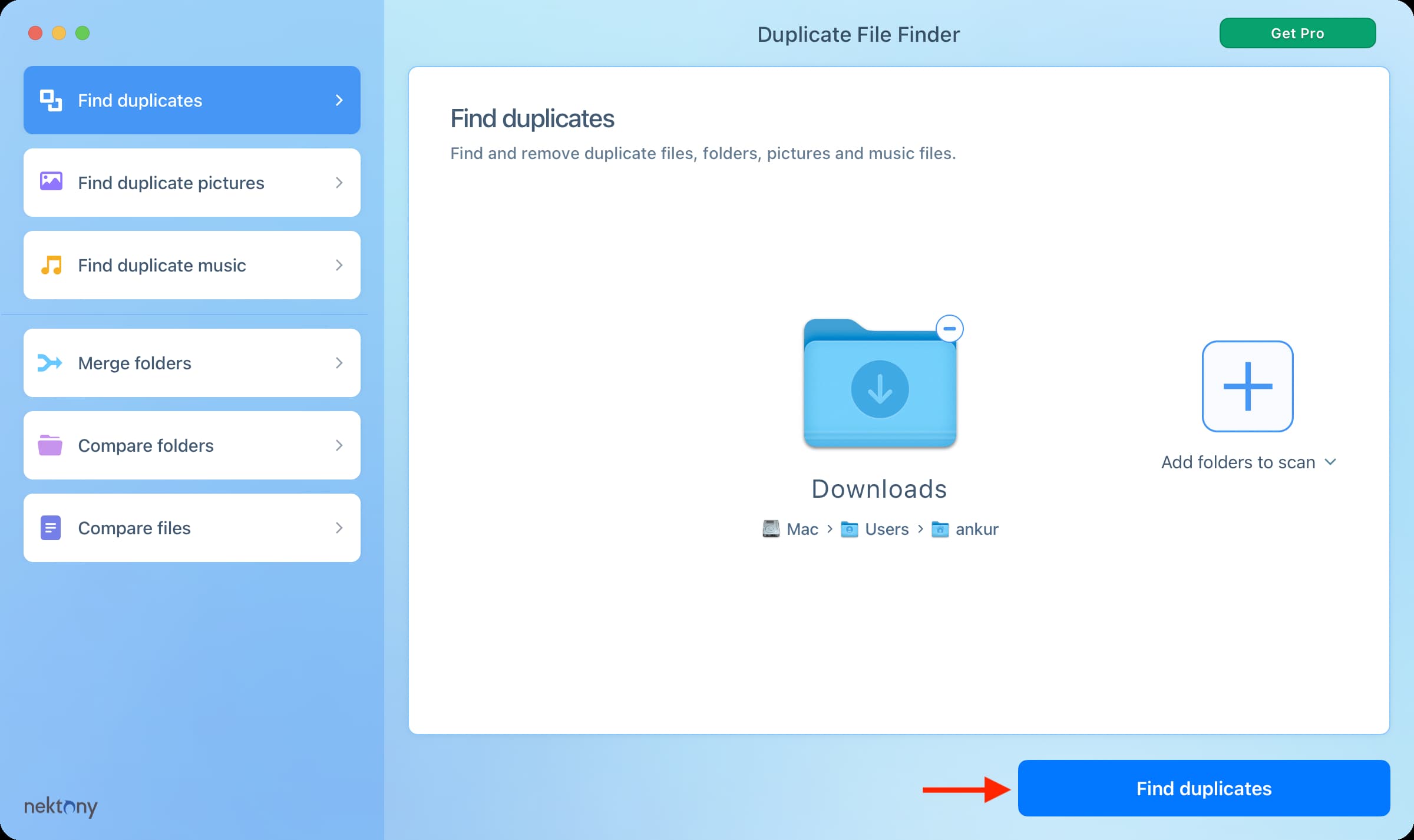Find duplicates using Duplicate File Finder Remover on Mac