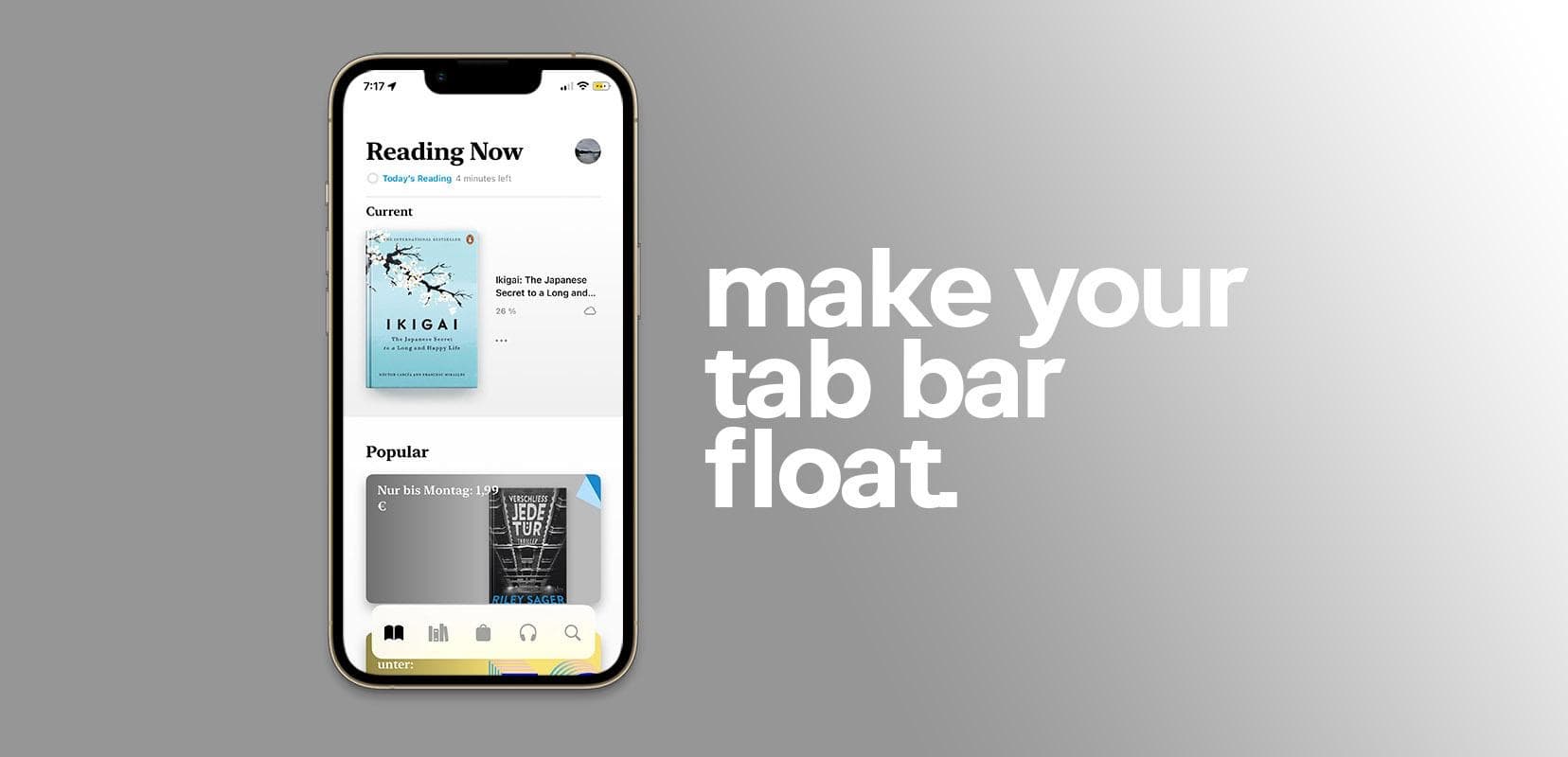 Fiona brings a customizable floating Tab Bar to several apps on jailbroken iPhones