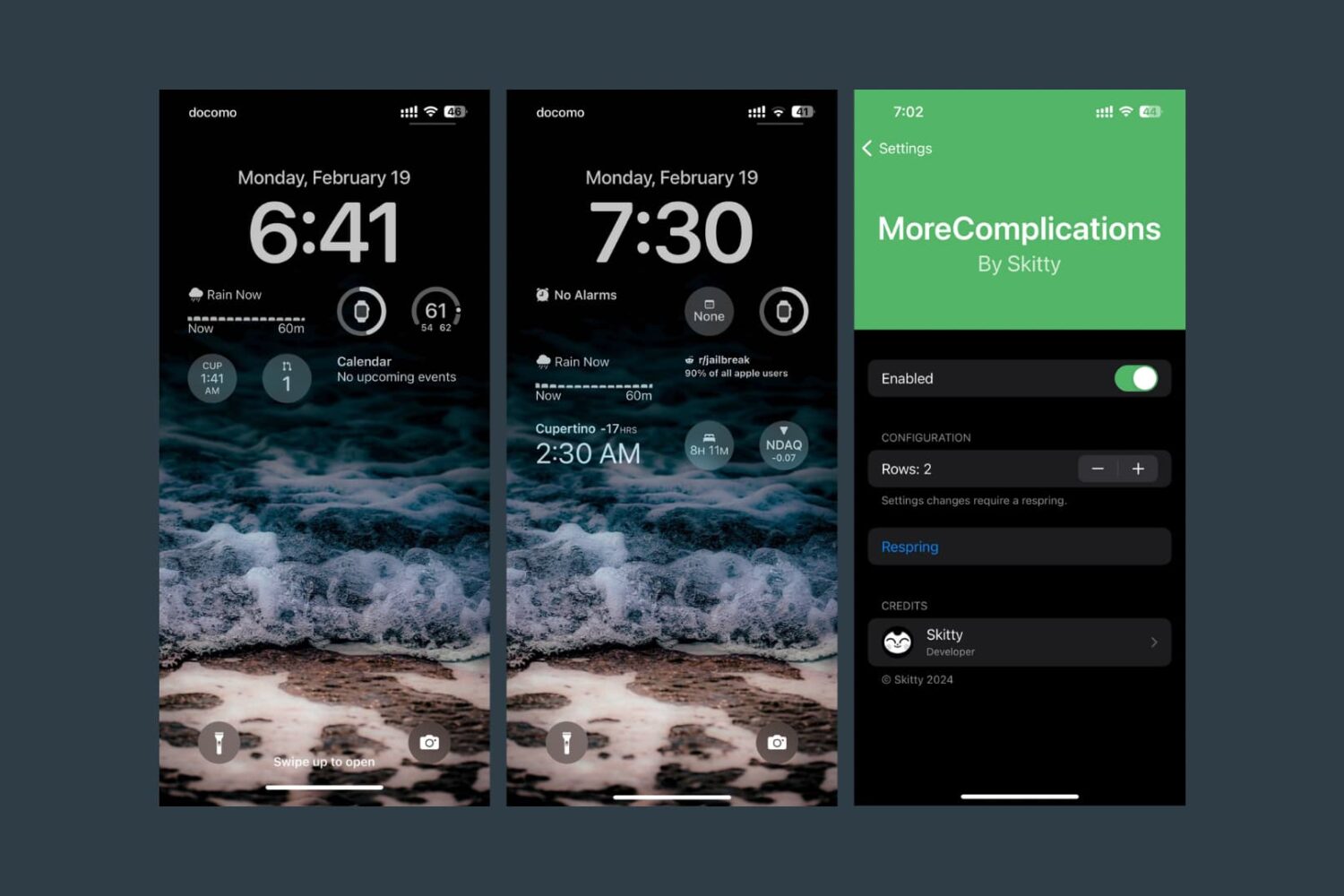 MoreComplicatioks adds more widget rows to the iOS 16 Lock Screen.