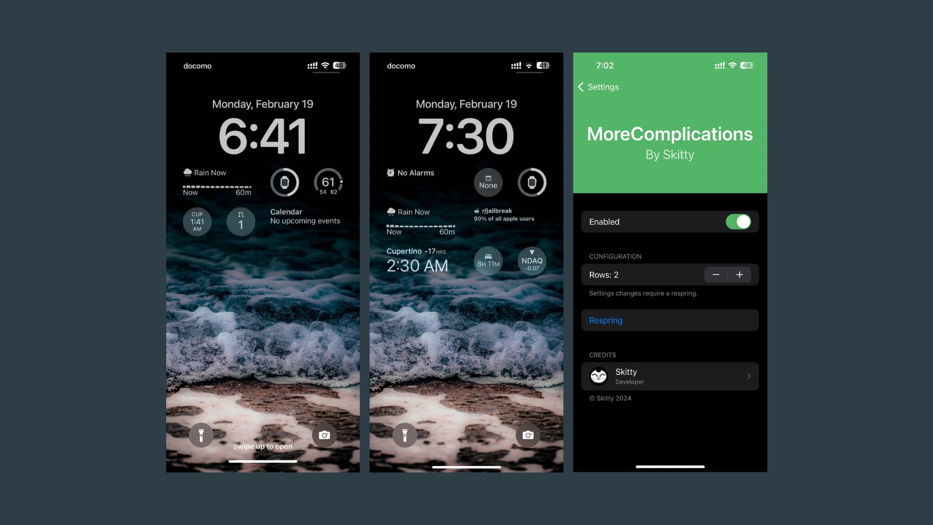 MoreComplicatioks adds more widget rows to the iOS 16 Lock Screen.