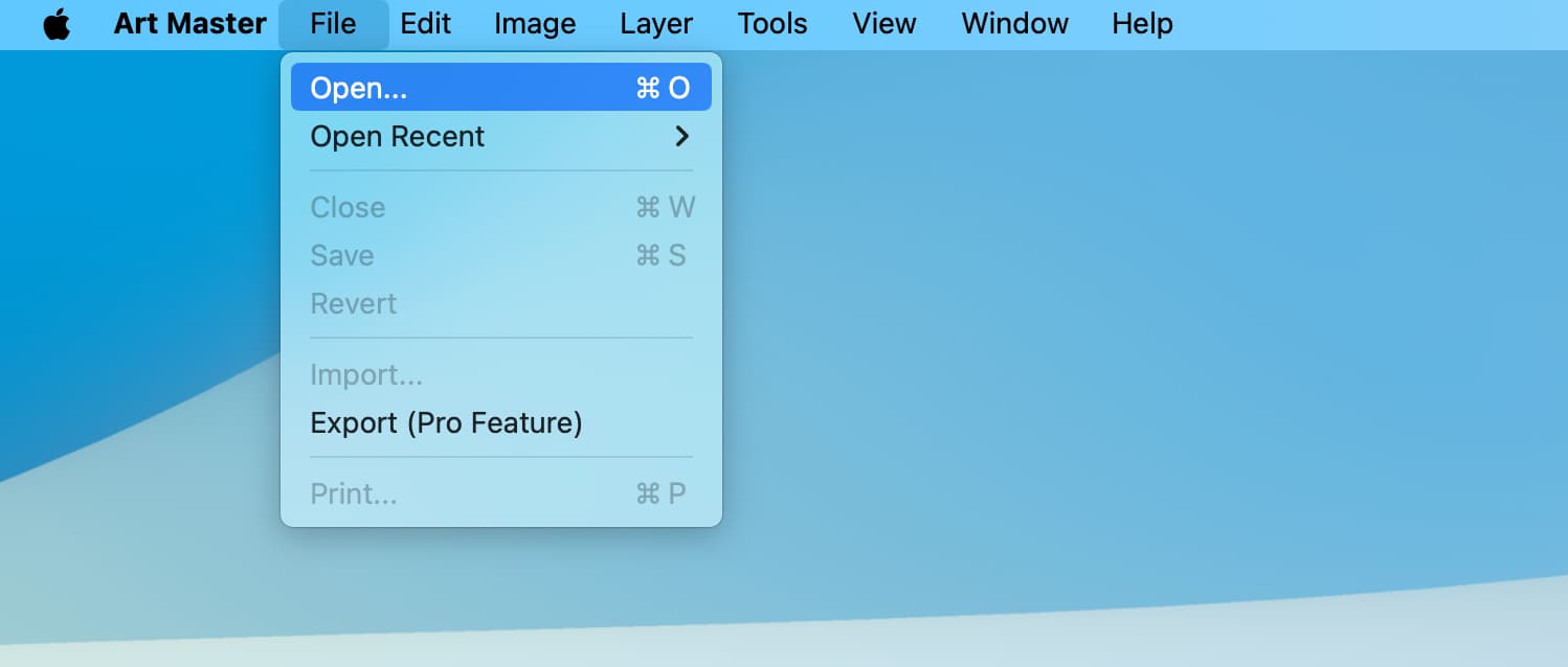 Open file in Art Master app on Mac
