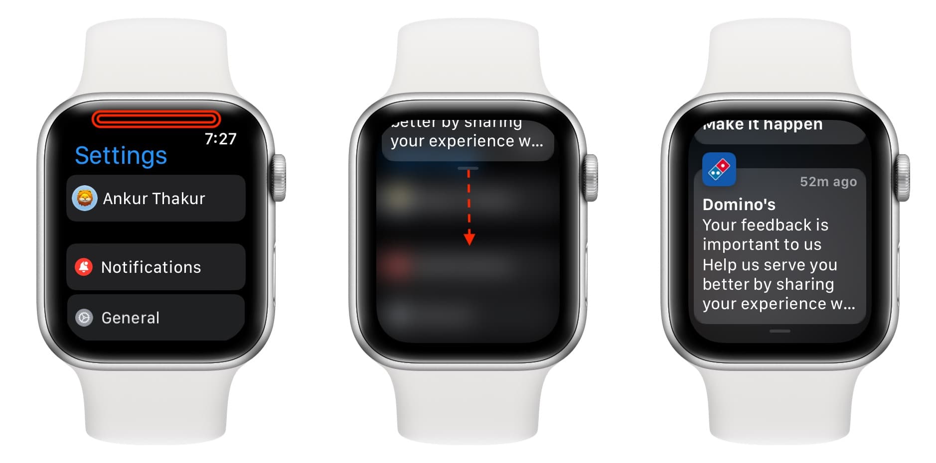 Opening Notifications Center on Apple Watch when inside an app