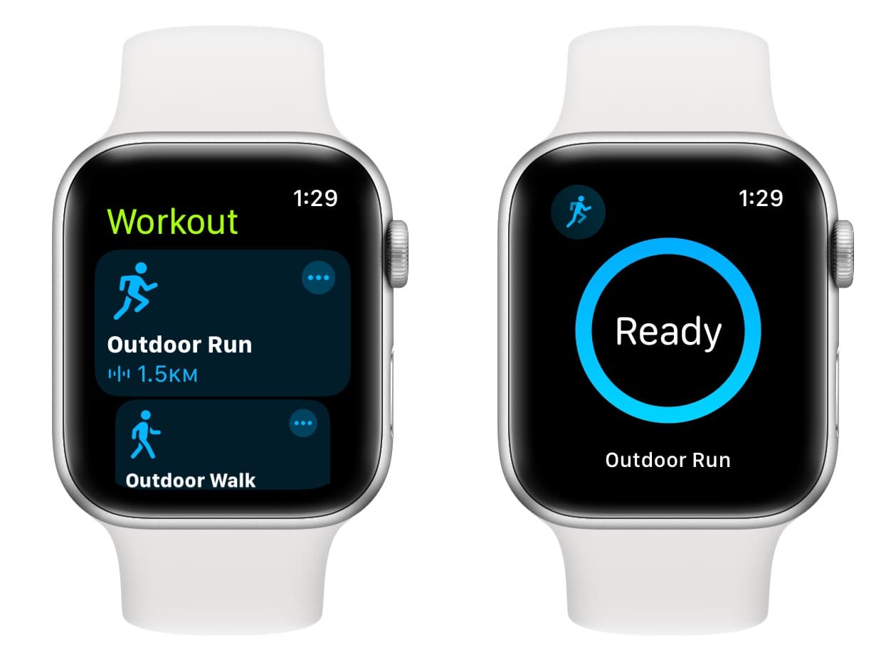 Outdoor run on Apple Watch