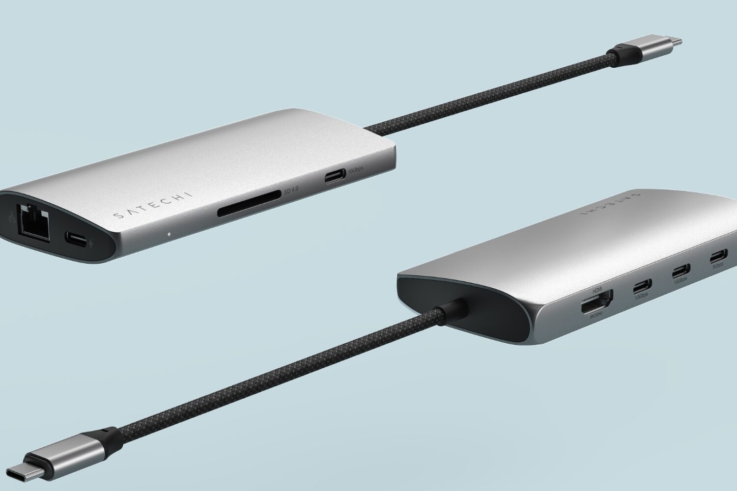 Satechi's USB-C adapters showcasing the front and back ports