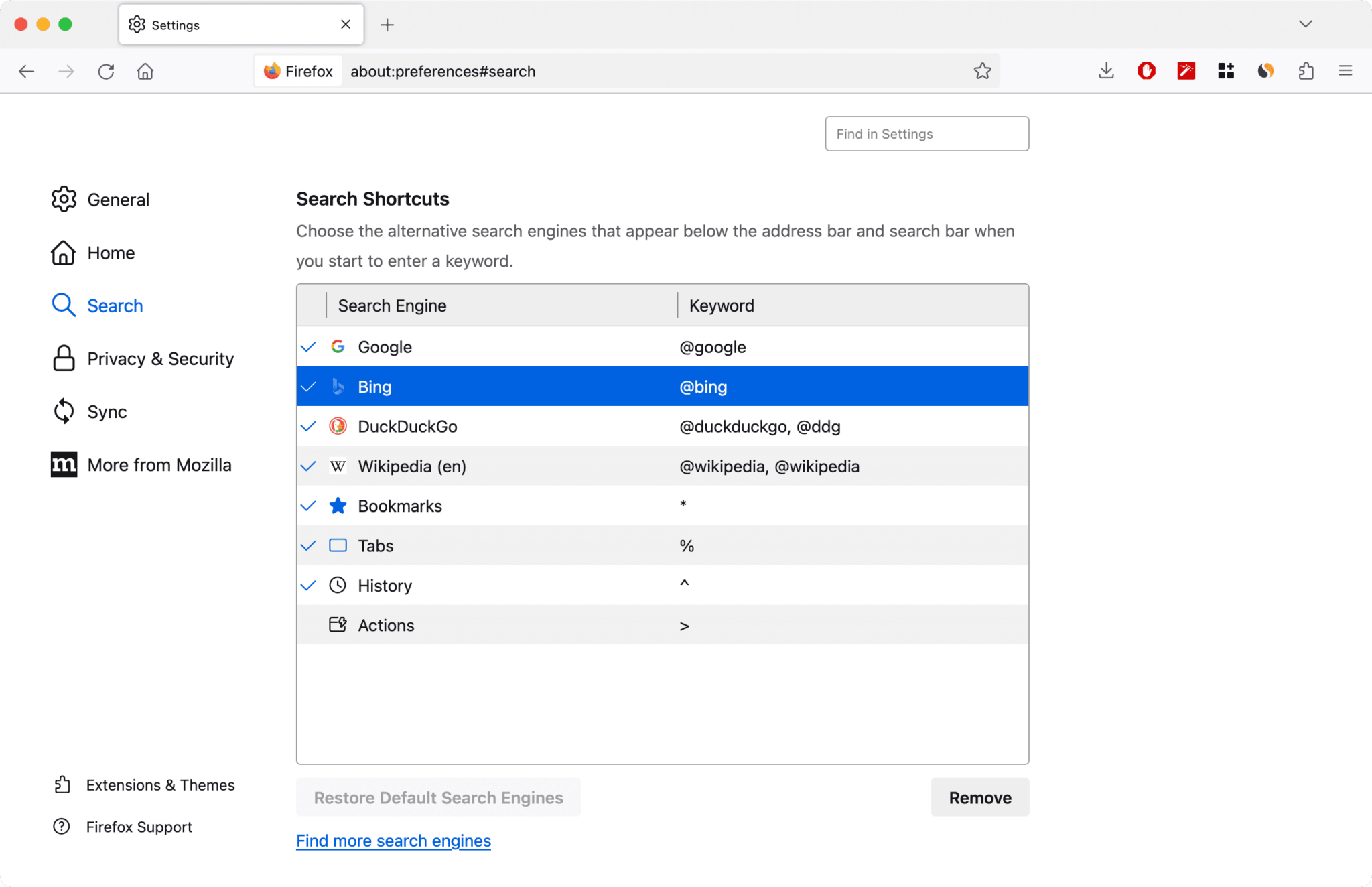 How to add and use additional search engines in Firefox