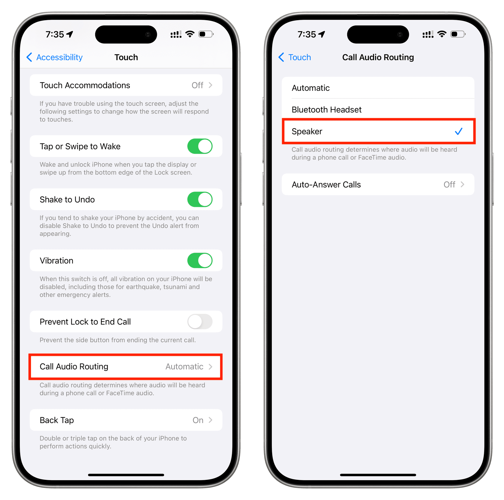 Set Call Audio Routing to Speaker on iPhone
