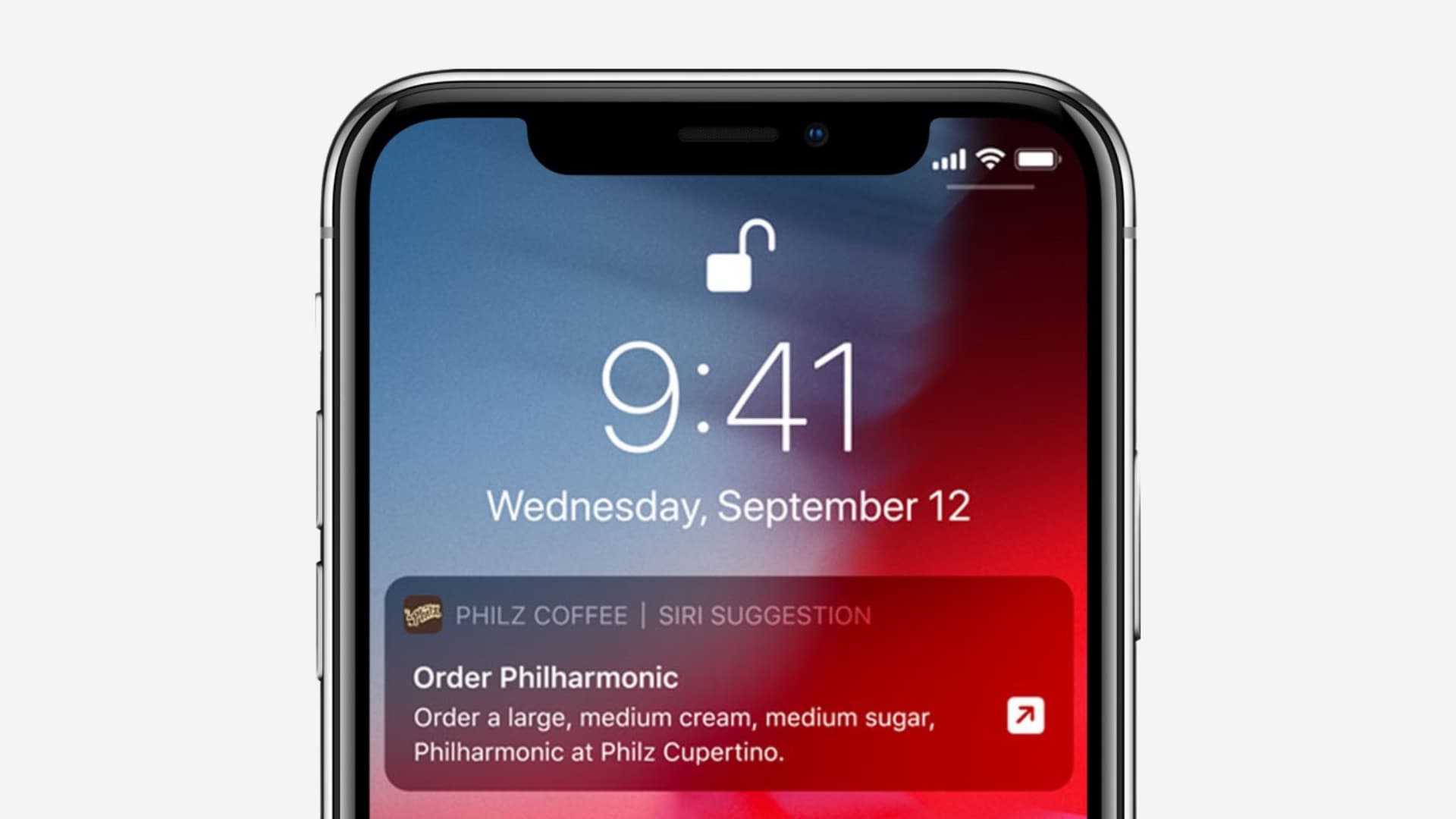 Siri suggestion for an app on iPhone Lock Screen