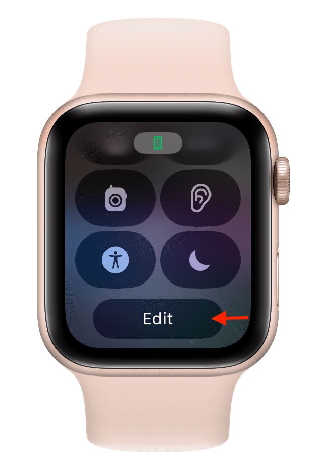 Tap Edit in Apple Watch Control Center