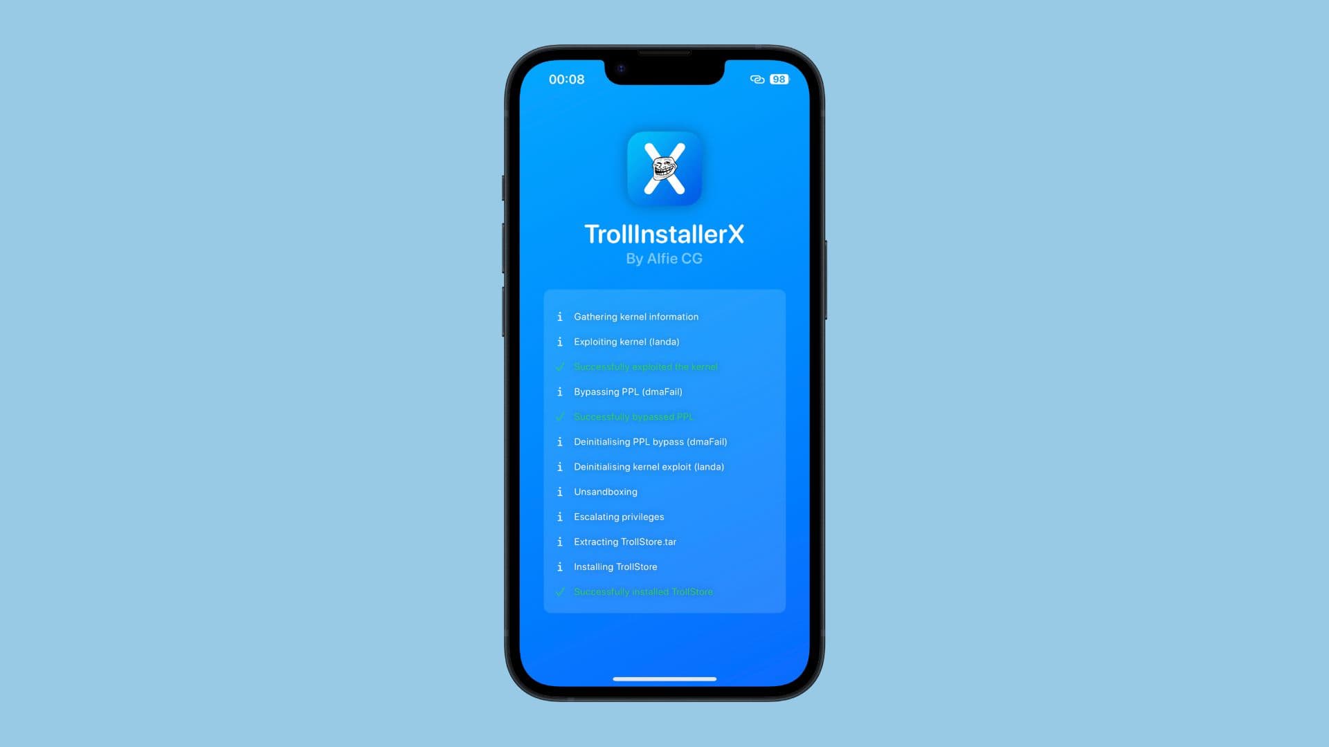 TrollInstallerX v1.0.2 finalizes support for arm64 devices running iOS 17.0 betas 1-4