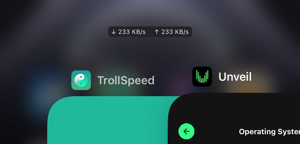 TrollSpeed uses TrollStore to display your download & upload speeds in the Status Bar