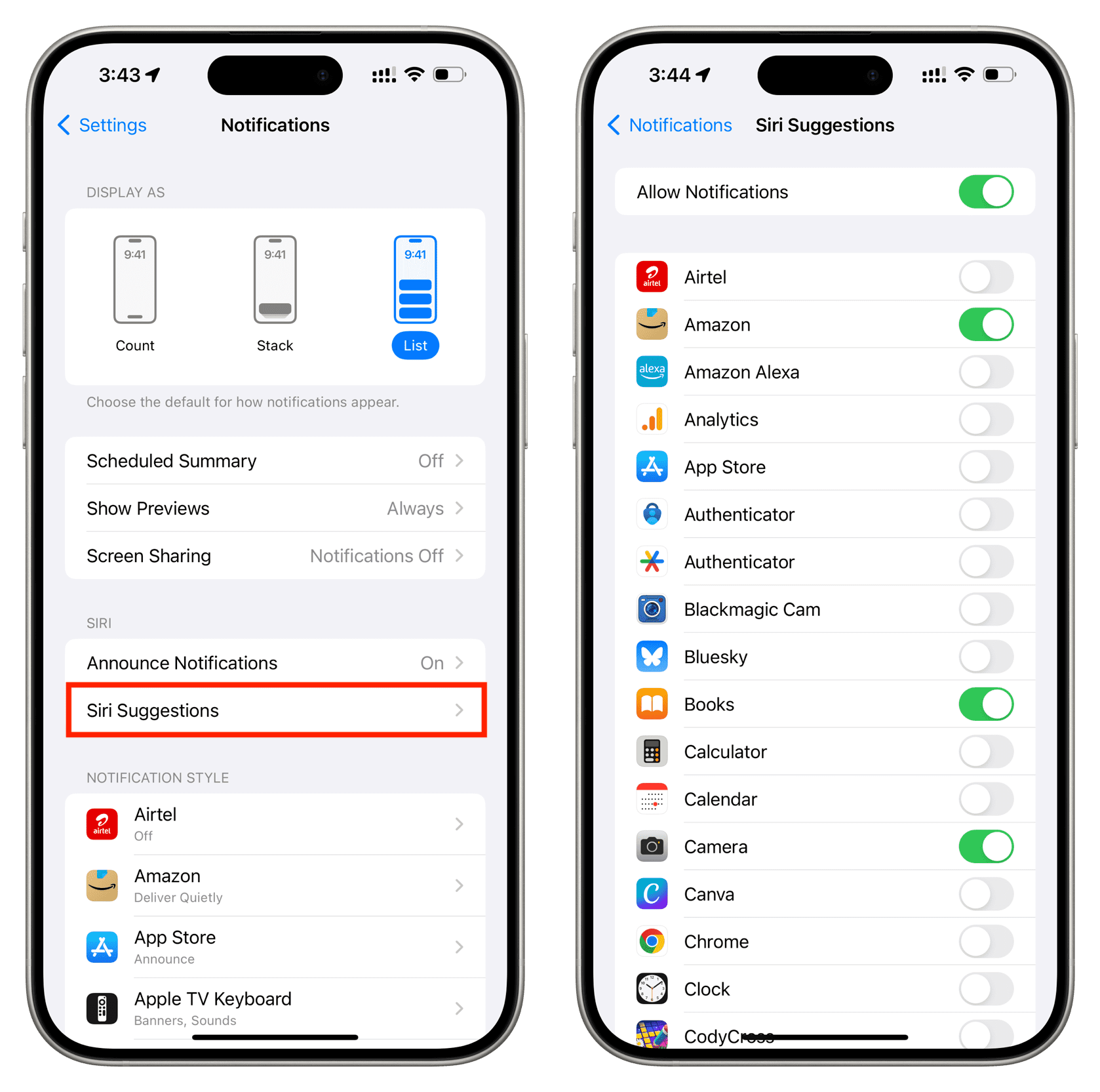 Turn off Siri Suggestions for apps on iPhone