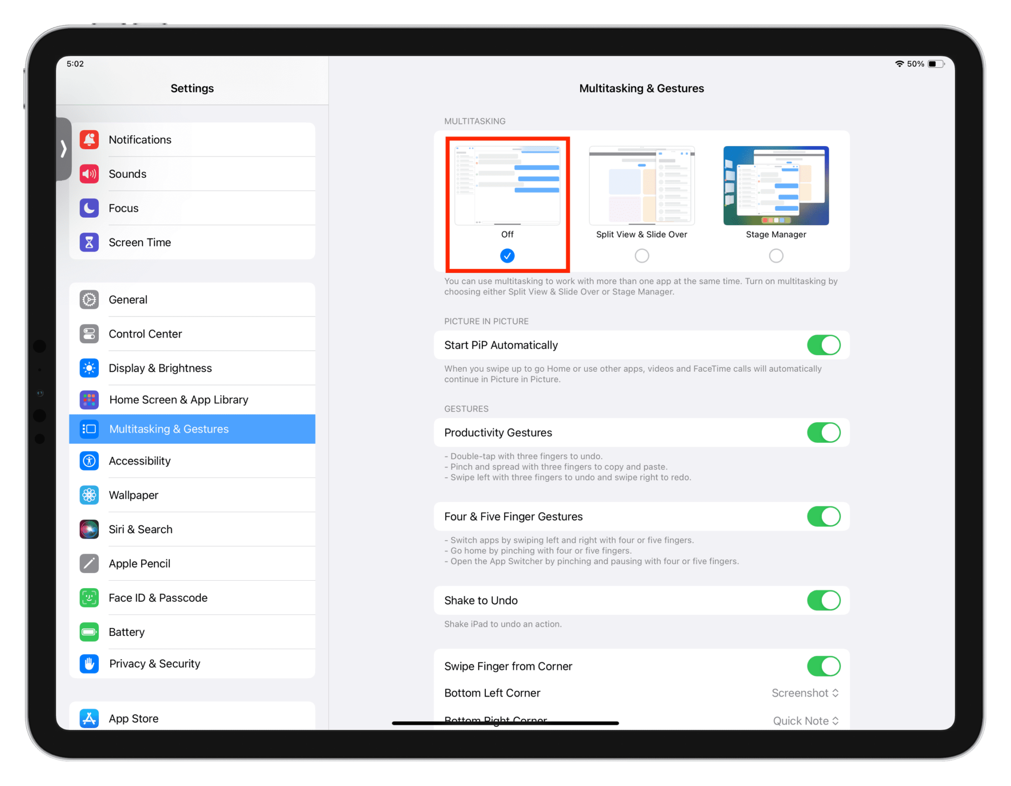 How to disable Split View and Slide Over on iPad