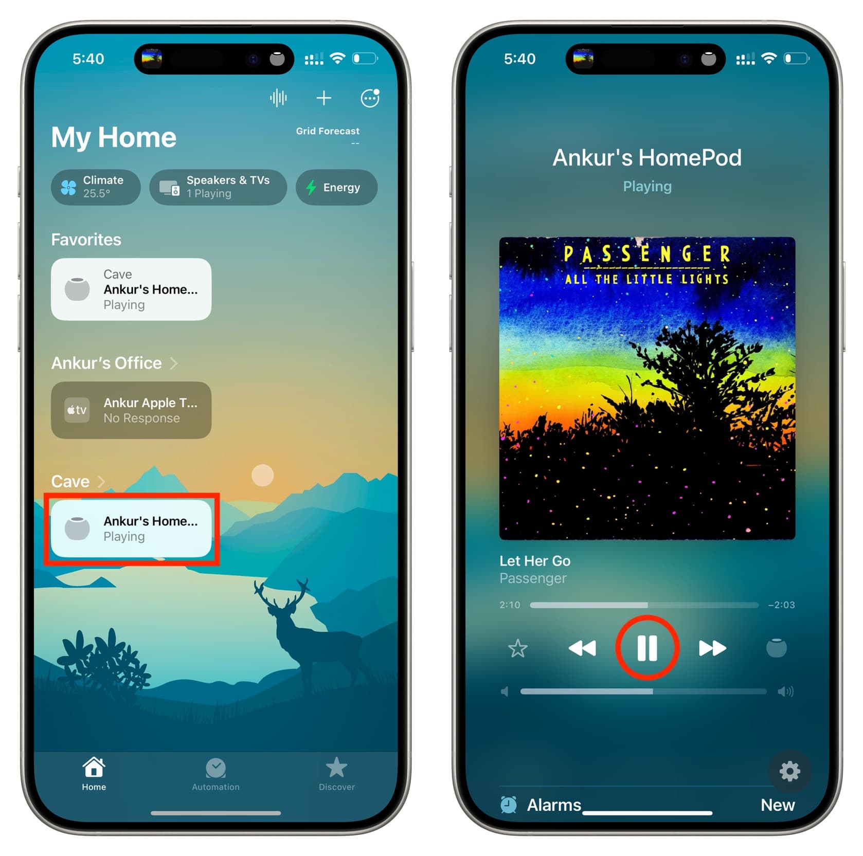 Use iOS Home app to pause and resume music on HomePod