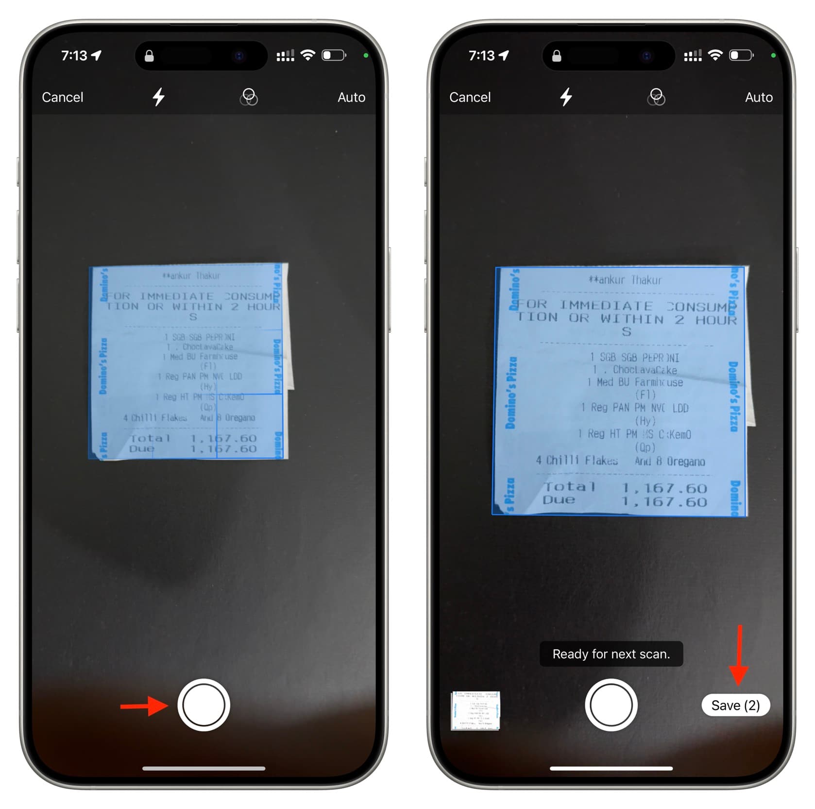 Using iPhone to scan for Mac document