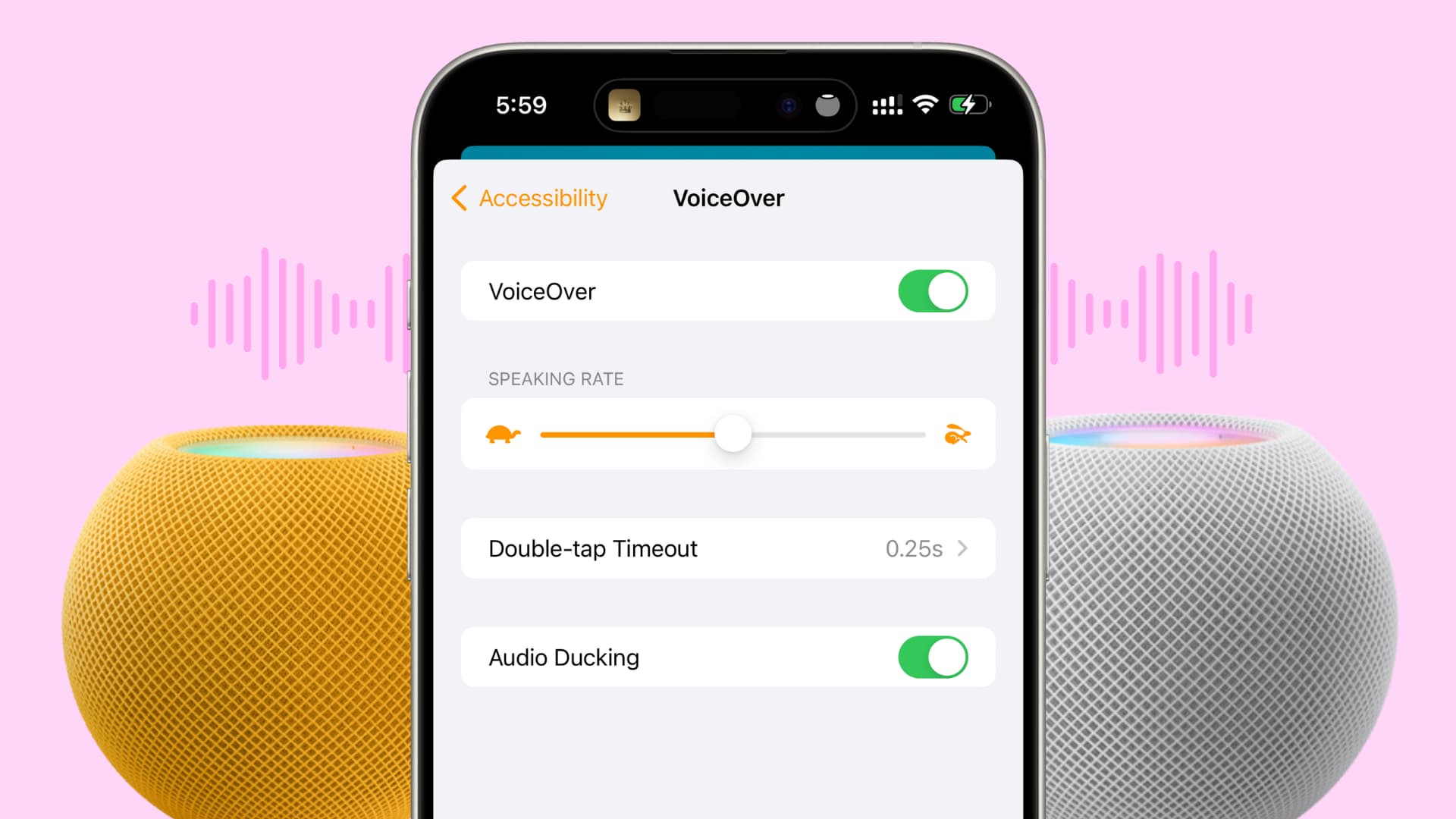 VoiceOver on HomePod