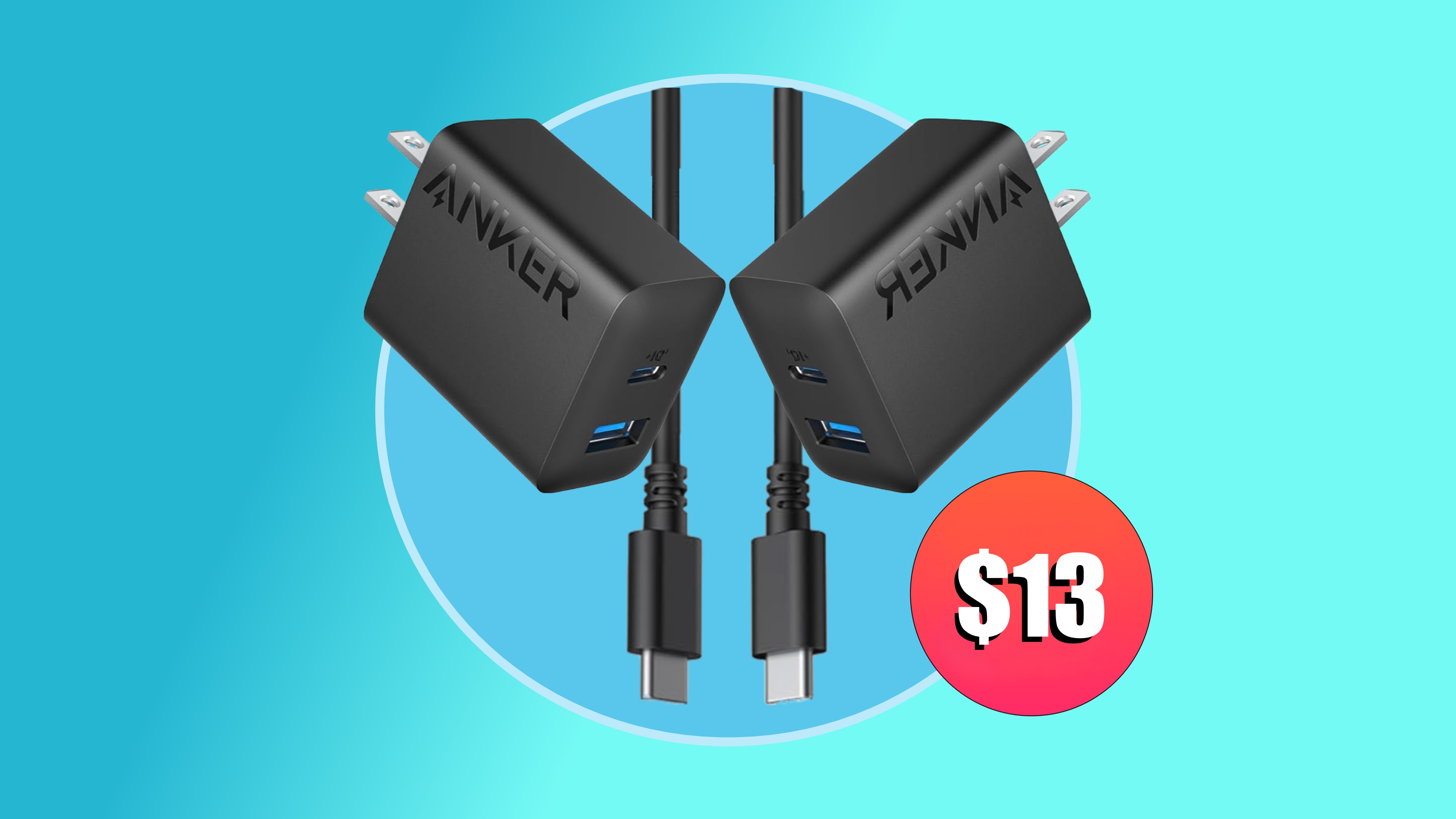 Get 2 Anker 20W USB-C chargers and 2 5-foot USB-C cables for just $13