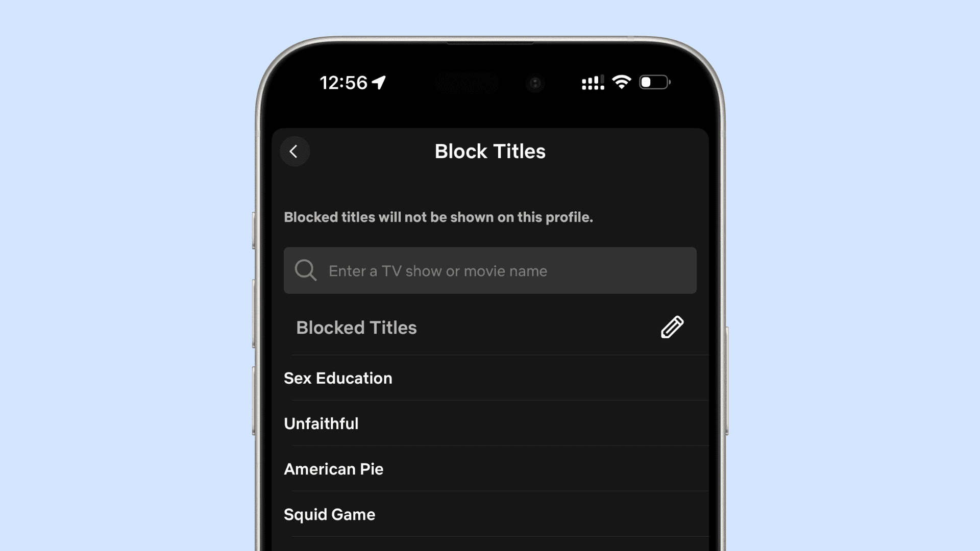 Block explicit titles in Netflix app on iPhone