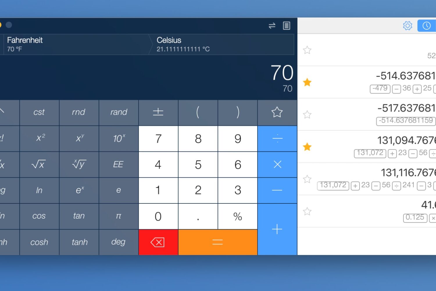 The Calcbot calculator app for Mac