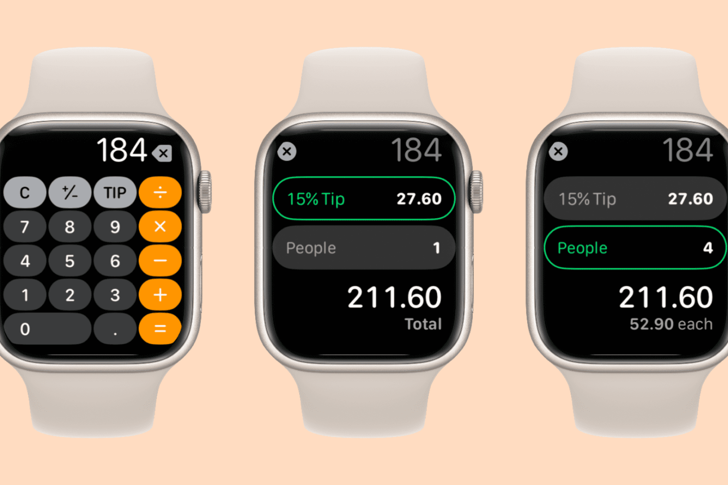 Calculating tip on Apple Watch