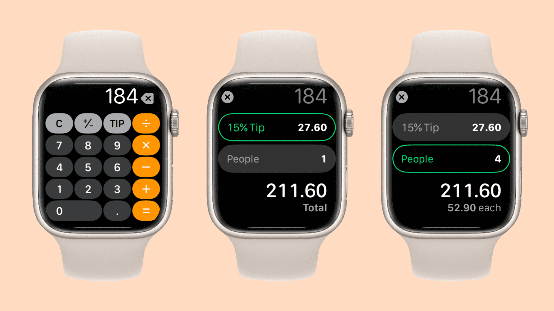Calculating tip on Apple Watch