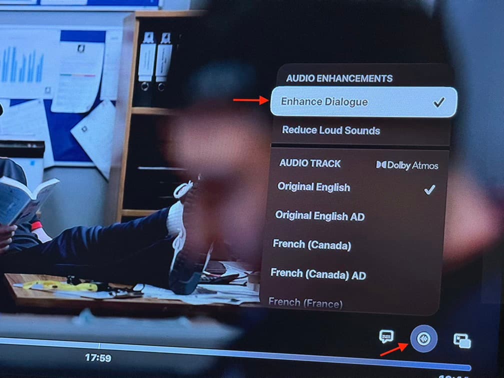 Enhance Dialogue when watching a video on Apple TV