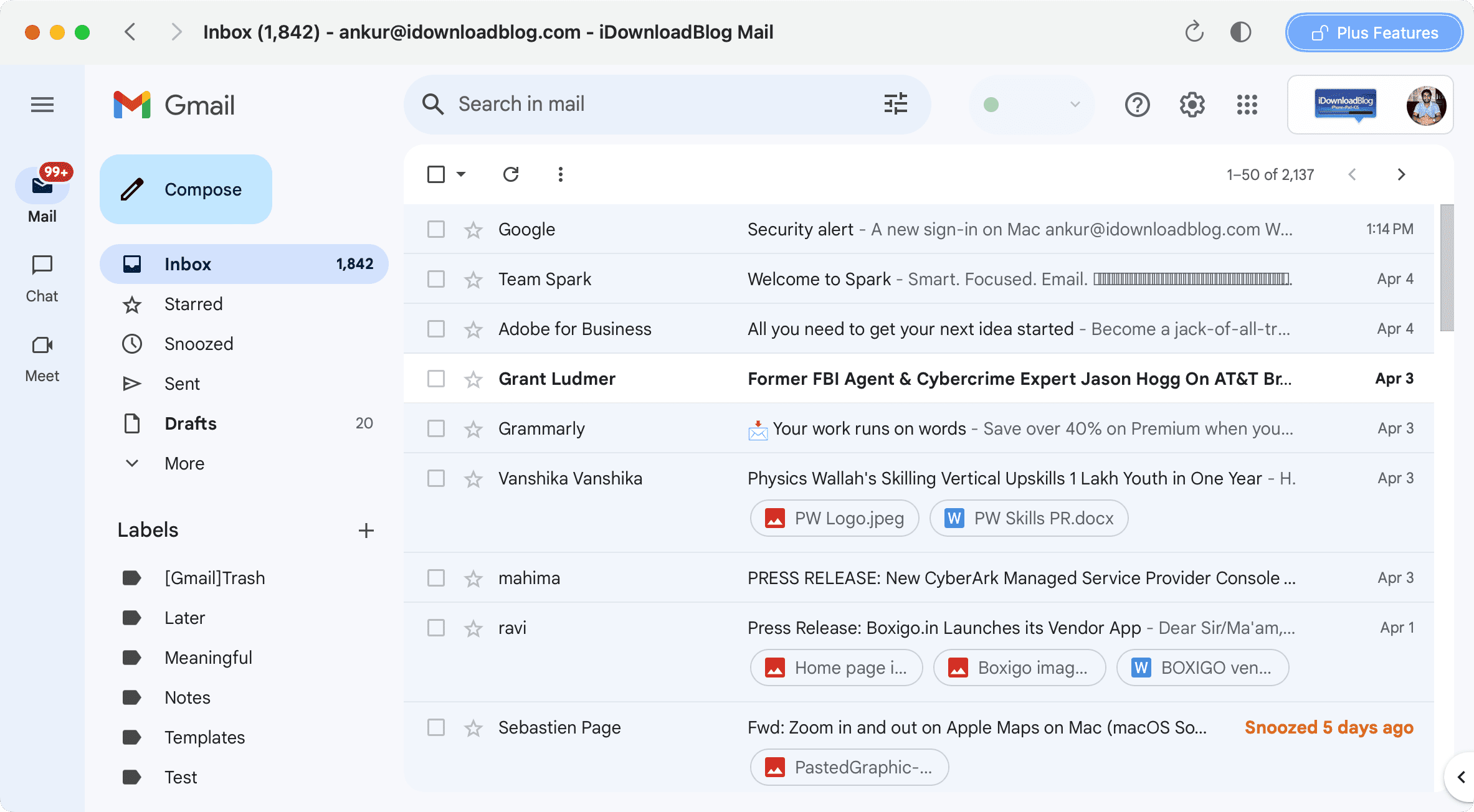 Mail Plus for Gmail on Mac