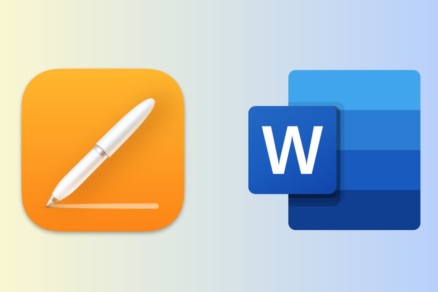 Pages and Word app icons