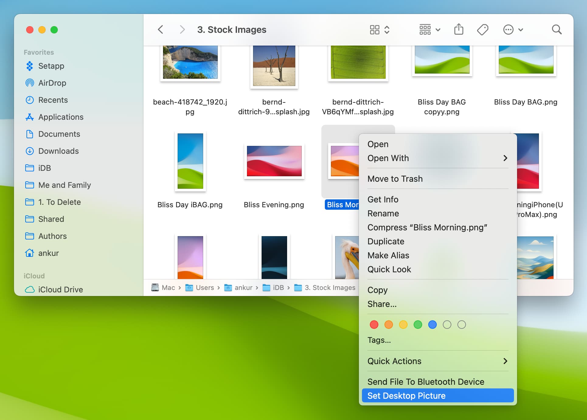 Set Desktop Picture from Finder on Mac