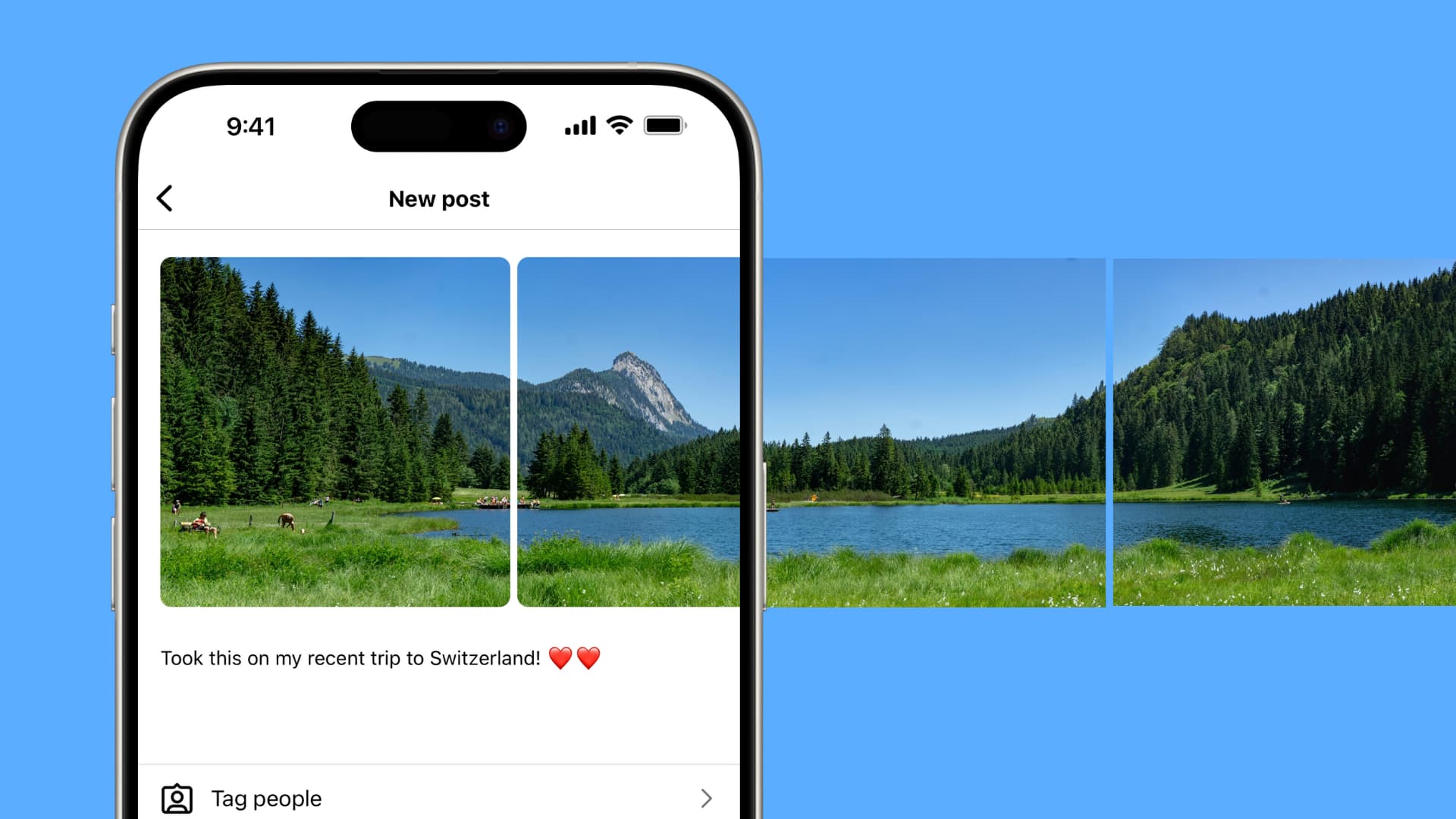 Sharing a panorama image on Instagram