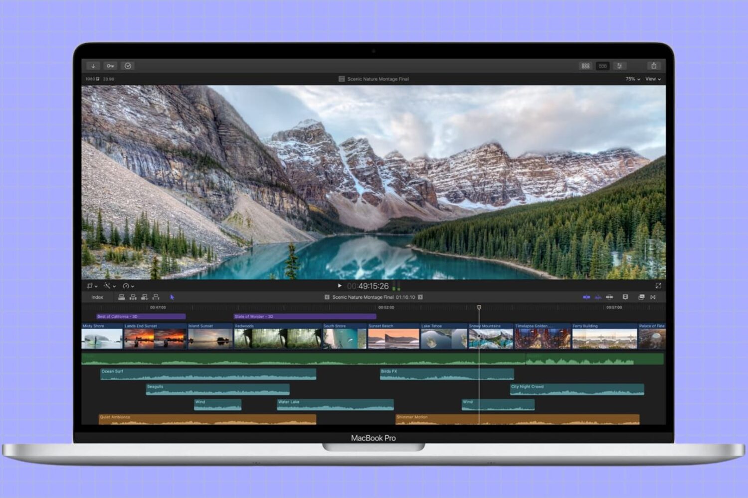 Video Editor open on MacBook Pro