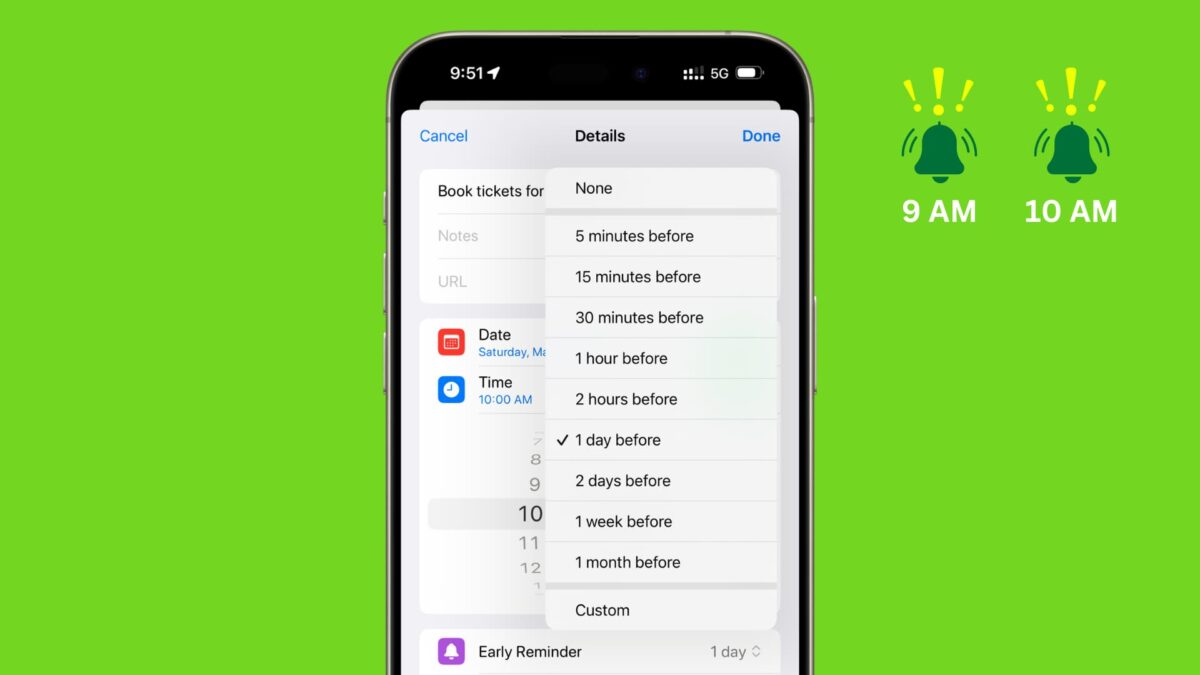 How to get early reminders for your tasks on iPhone and Mac