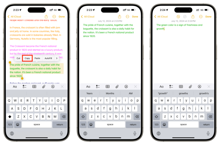 How to add colored text in Notes on iPhone, iPad, and Mac