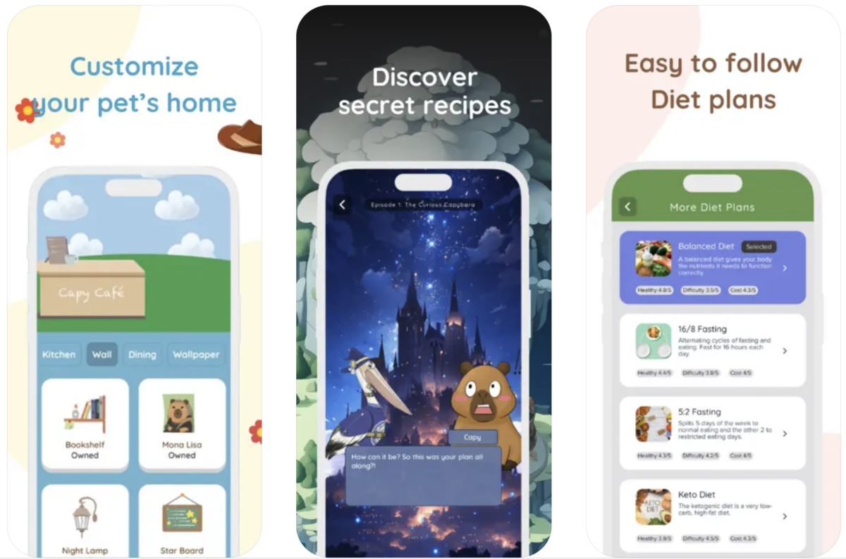Capy Diet, RevenueCat, Llama Life, and other apps to check out this weekend