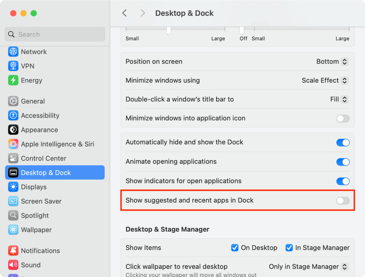How to make apps stay in the Dock on Mac