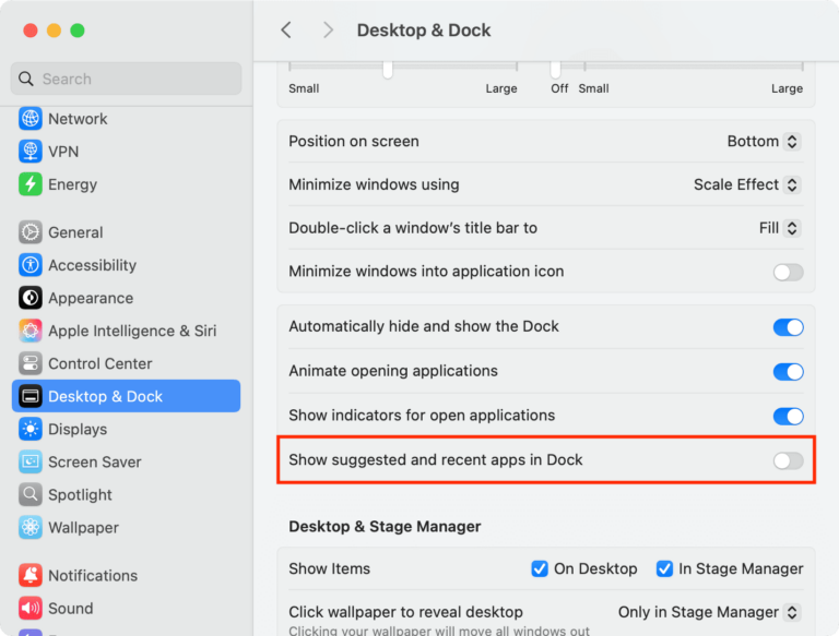 How to make apps stay in the Dock on Mac