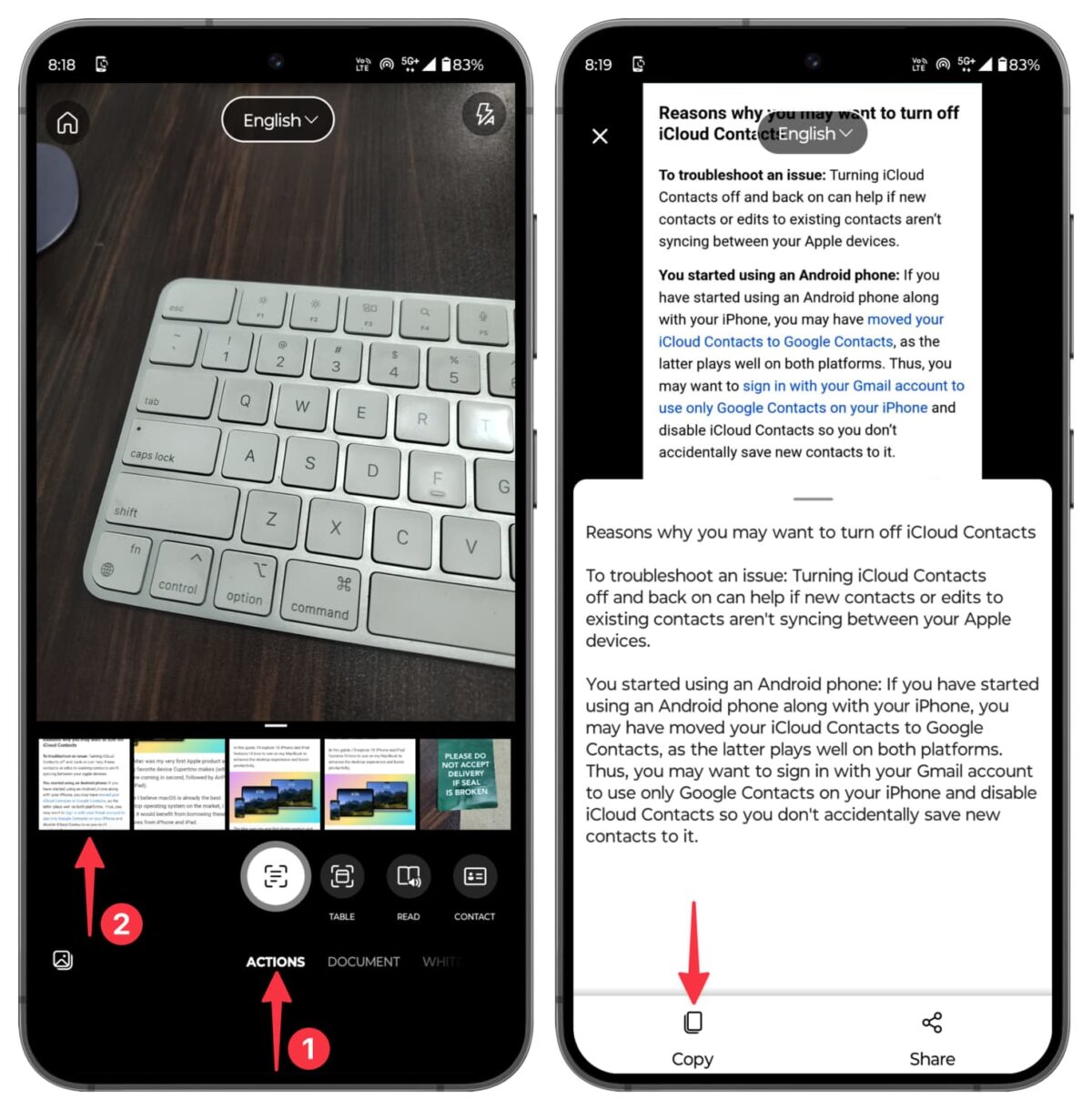 How to copy text from image on Android phone like iPhone