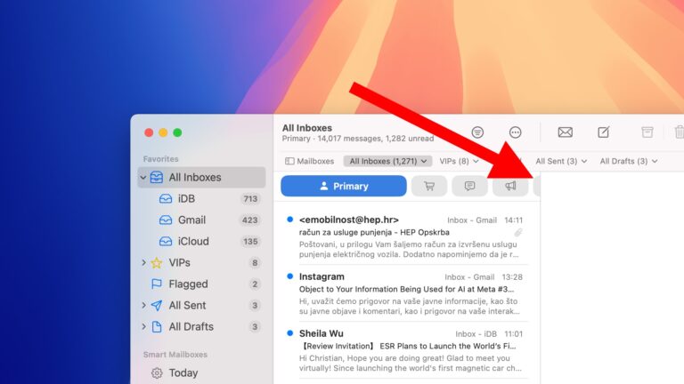 Apple Mail: How to show all emails when using mailbox categories