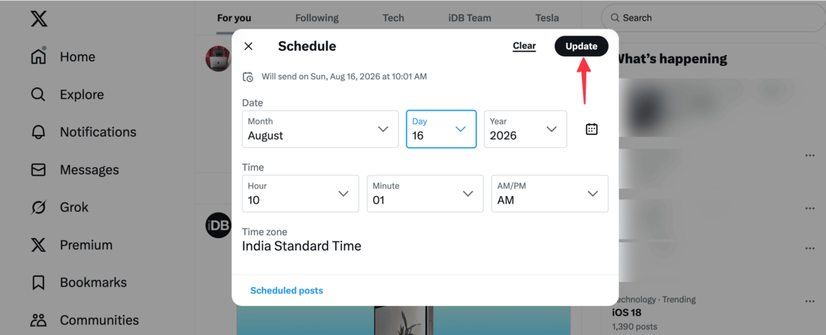How to schedule posts on X from your computer or phone