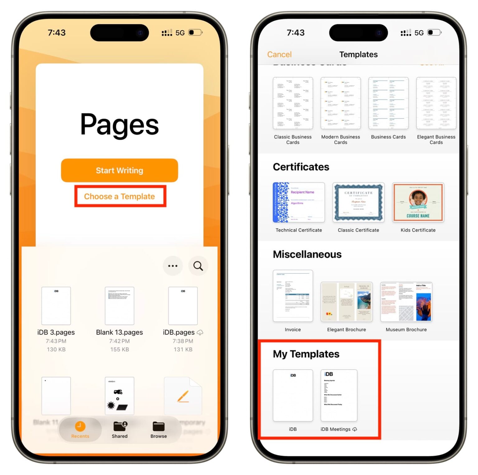 How to create and use a template in Apple Pages