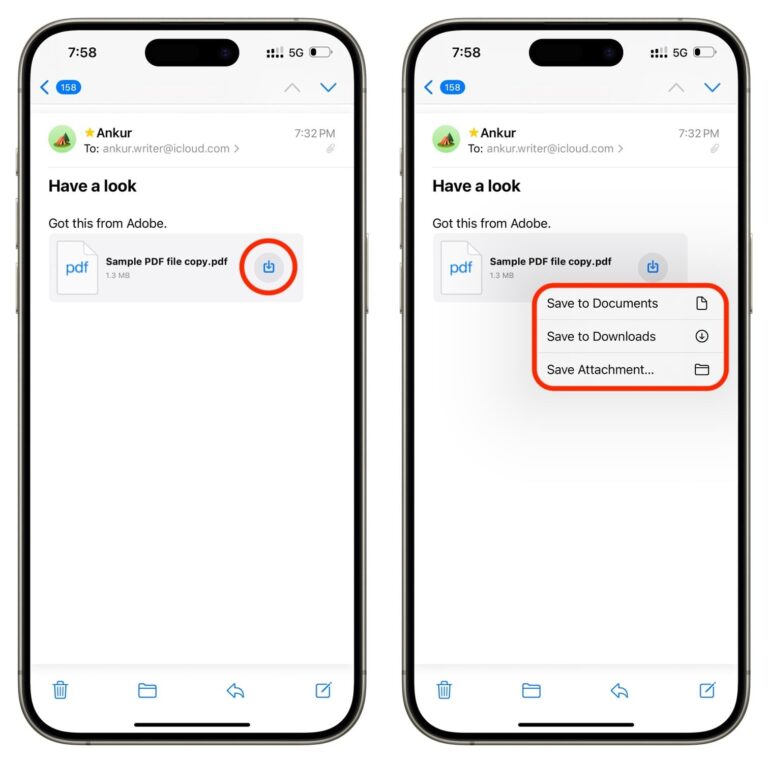 How to save email attachments to iPhone and iPad
